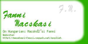 fanni macskasi business card
